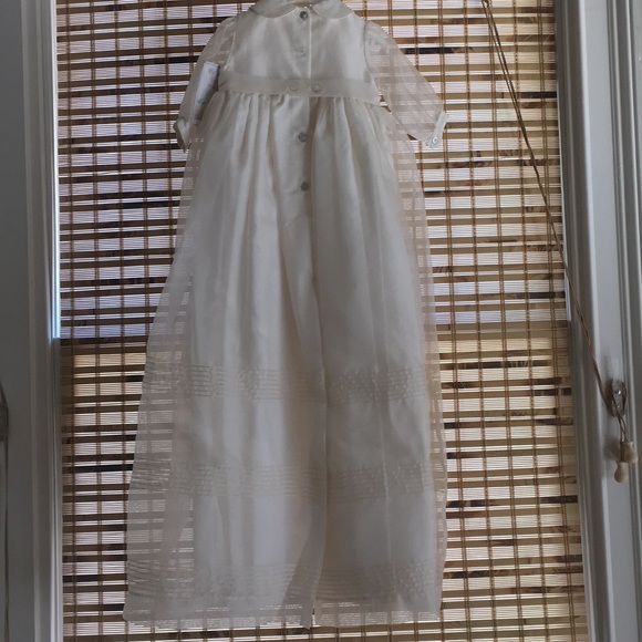 Ivory, Silk, Christening/Baptism Gown w/Bonnet - Picture 4 of 7